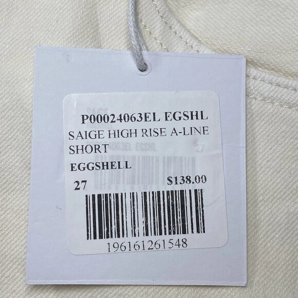 Pistola Women’s Saige High Rise A-Line Denim Shorts Size 27 Eggshell/Ivory - Picture 7 of 7